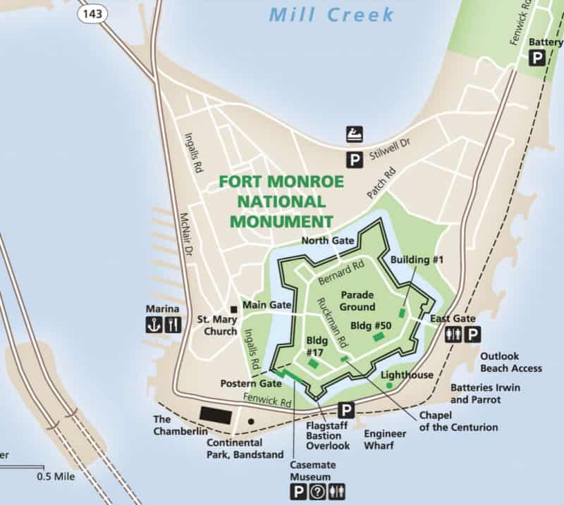 Map of Fort Monroe National Monument