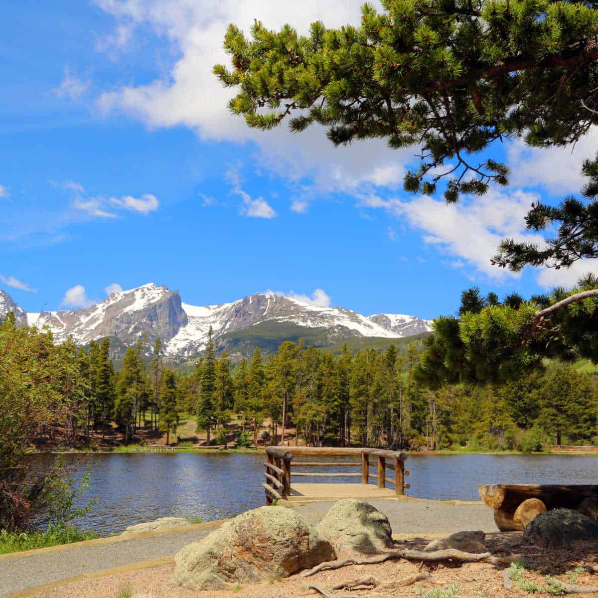 Sprague Lake overlook of the Rocky Mountains 