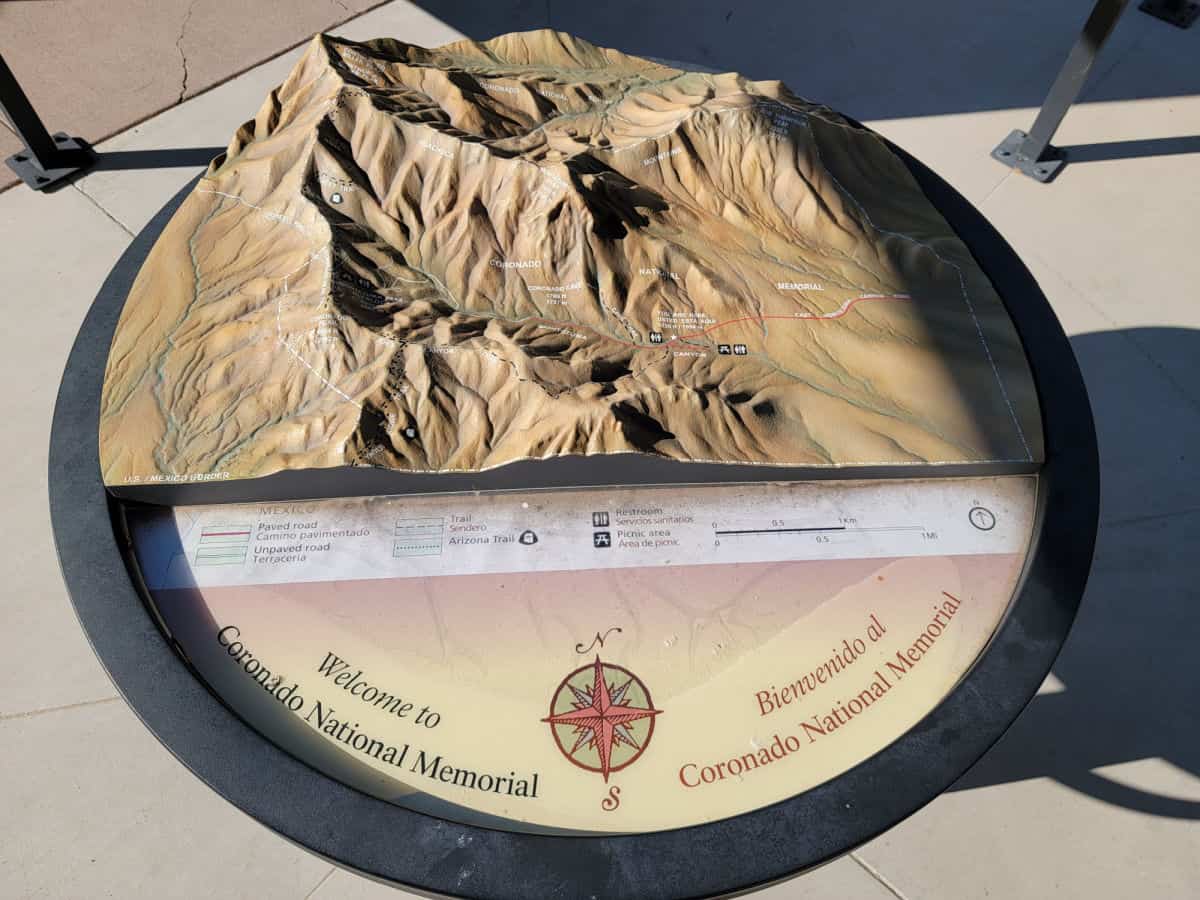 3D topographical map of Coronado National Memorial