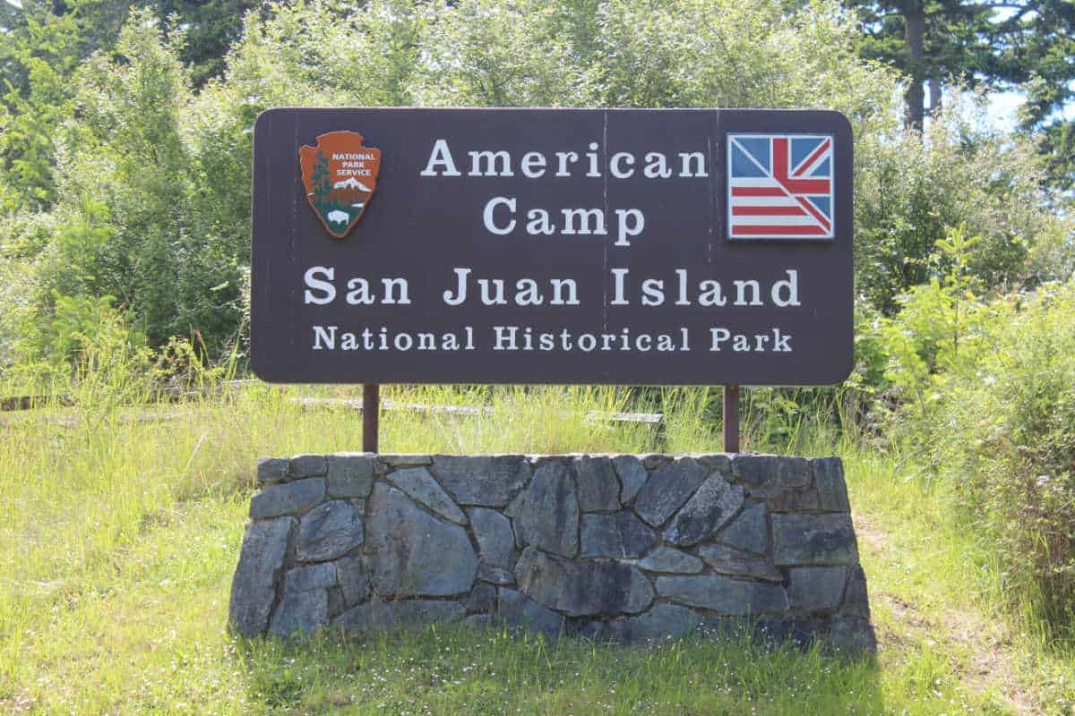 American Camp San Juan Island National Historical Park entrance sign