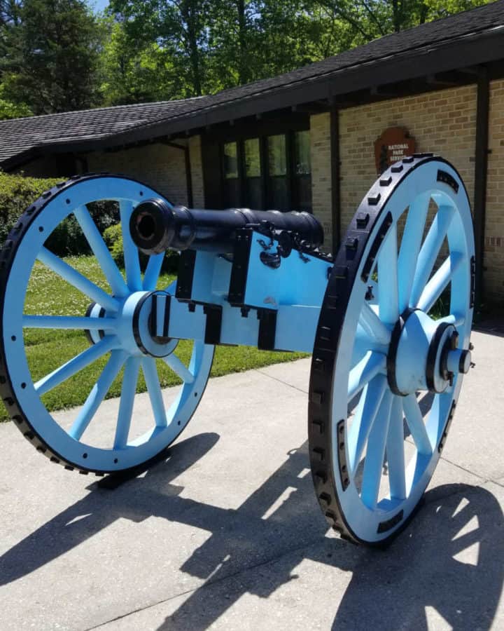 Blue Cannon in front of Horseshoe Bend NMP Visitor Center