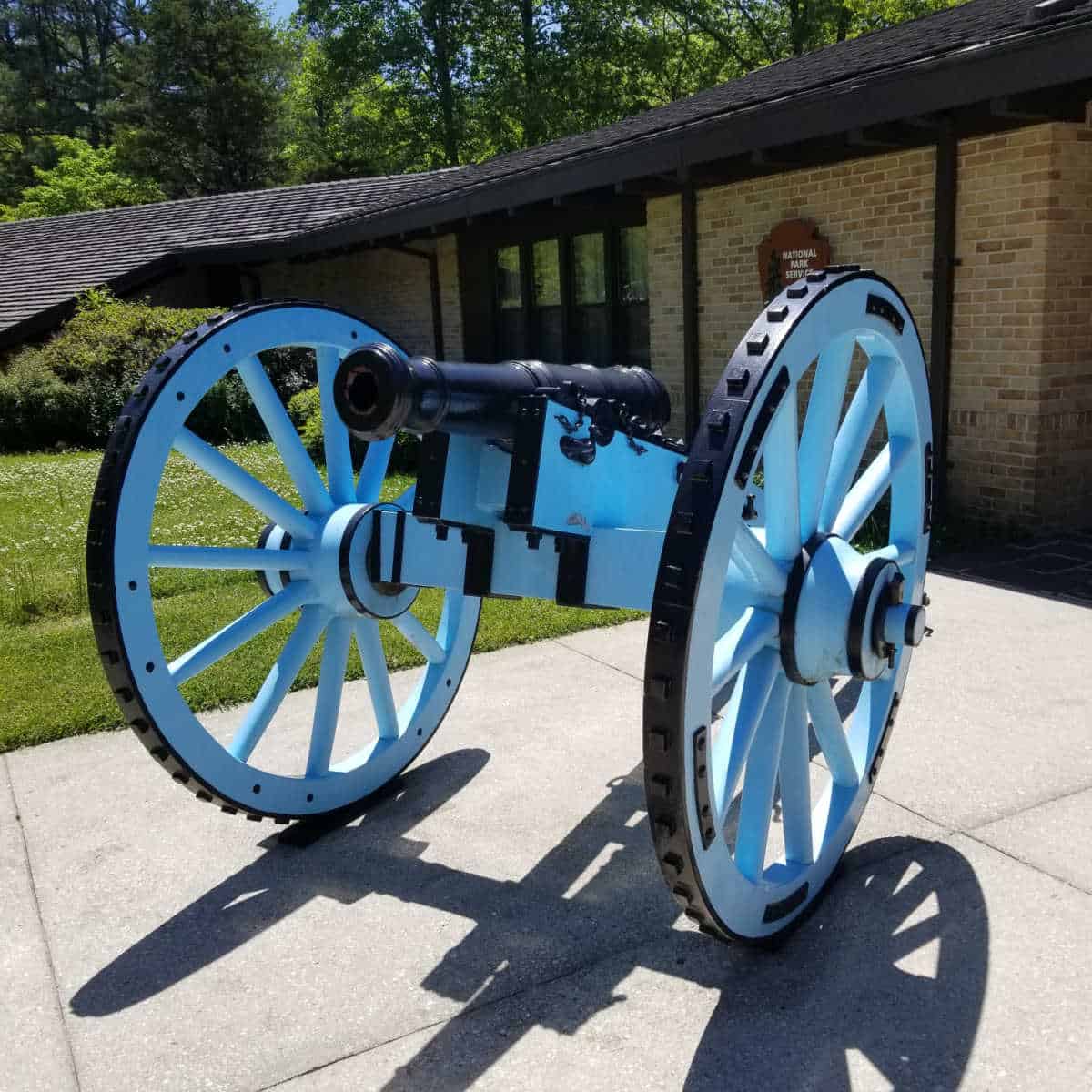 Blue Cannon in front of Horseshoe Bend NMP Visitor Center