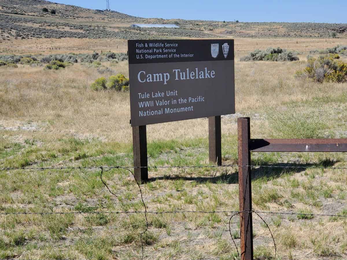 Camp Tulelake national park sign