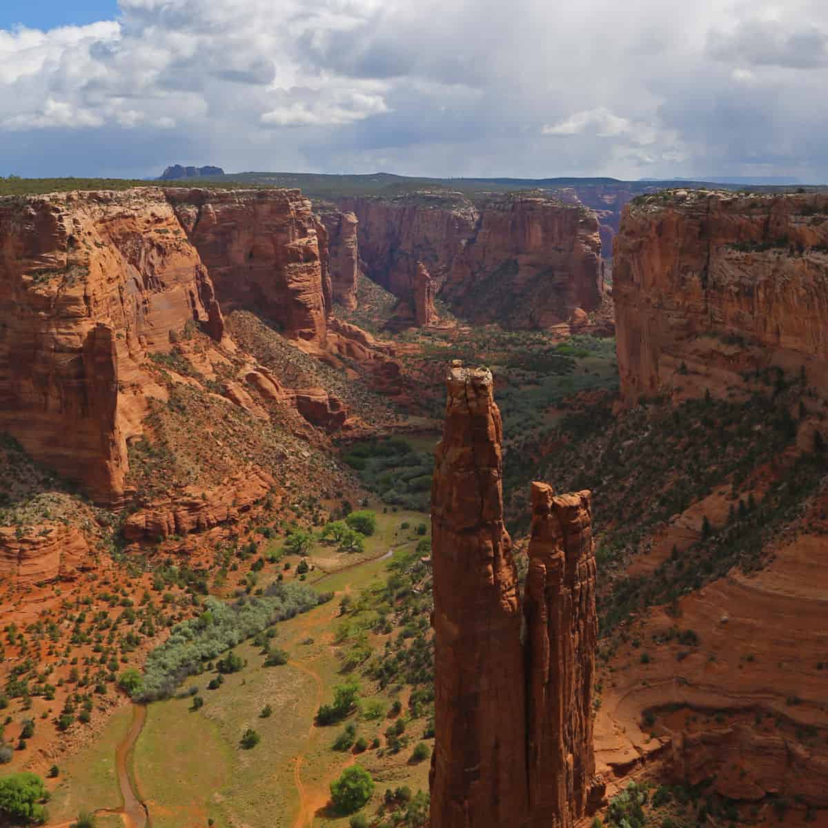 Looking out at Canyon de Chelly with Spider Rock 
