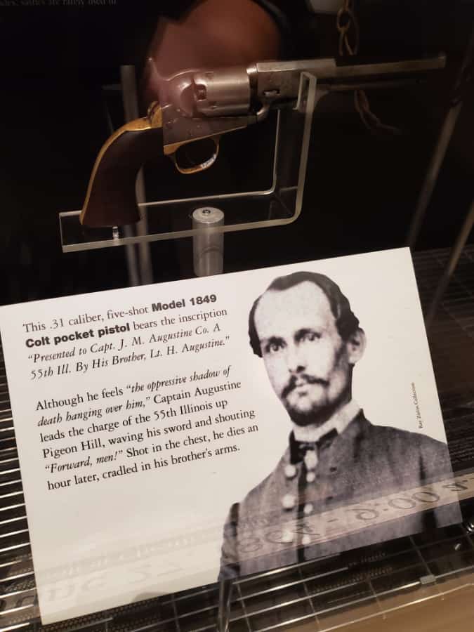 Colt Pocket Pistol with interpretive sign in Kennesaw Mountain NBP