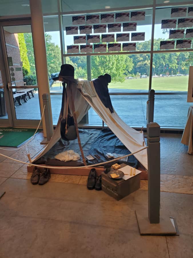 Historic tent replica in the visitor center of Kennesaw Battlefield NBP
