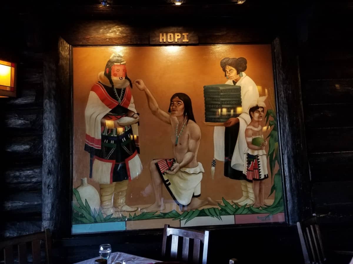 Hopi mural with 4 people