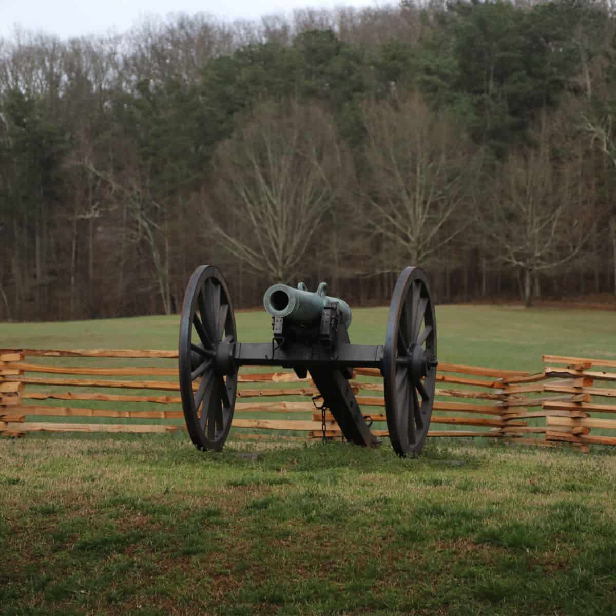 Cannon in a field of Kennesaw Mountain National Battlefield Park