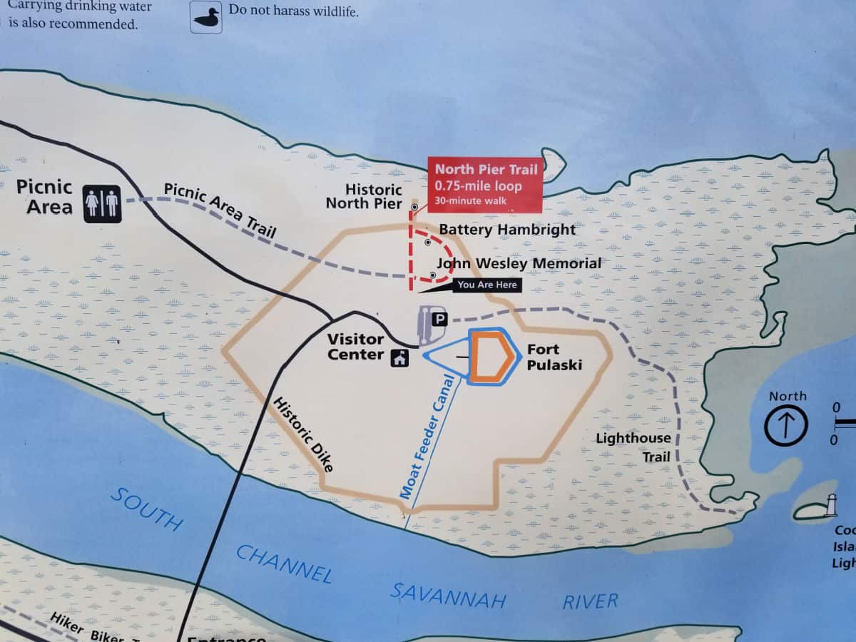 Map of Fort Pulaski National Monument