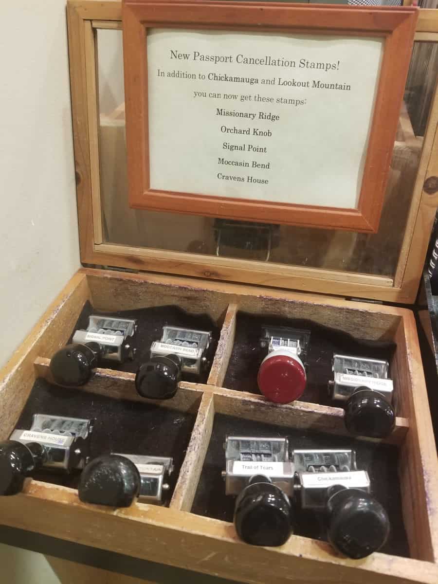 Box filled with National Park Passport Stamps