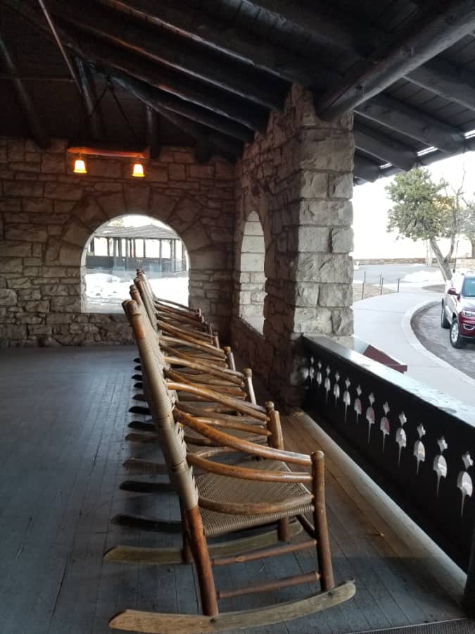 Rocking Chairs on the porch of the El Tovar hotel