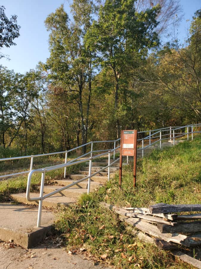 Stairs leading to a Kennesaw Mountain NBP trail