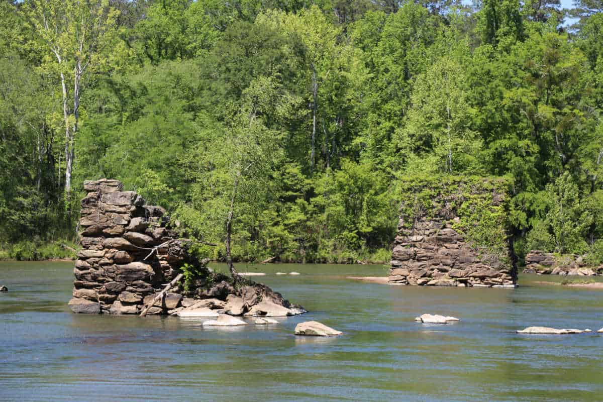 Rock bridge in the middle of Tallapoosa River