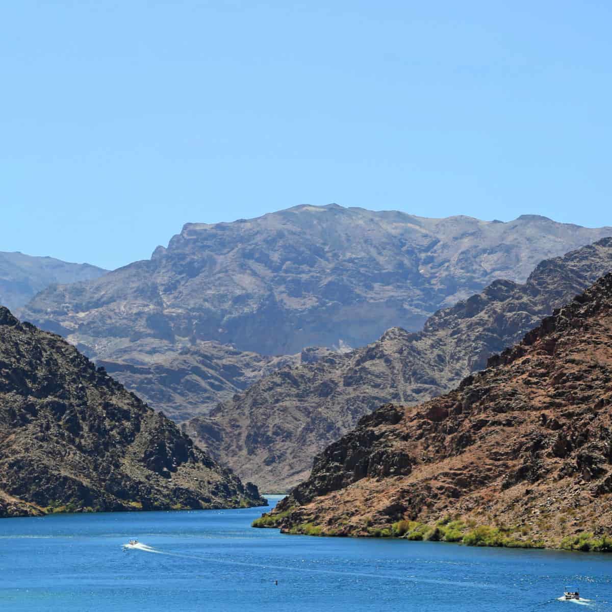 Boats taking off at the Willow Beach Area of Lake Mead National Recreation Area in Nevada National Parks