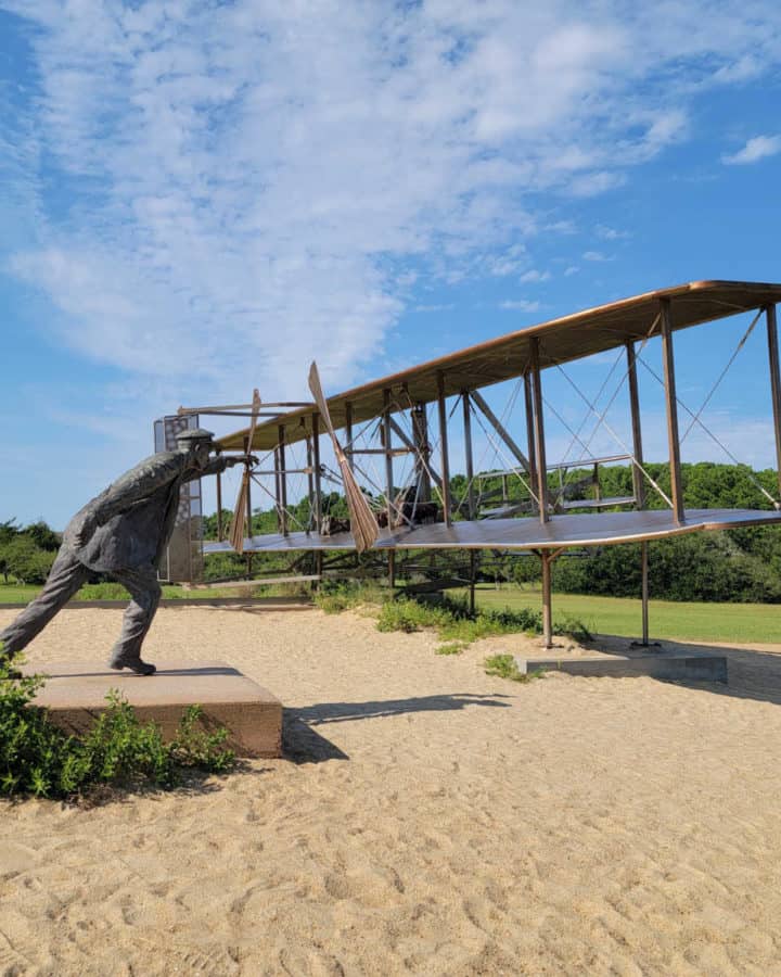 Sculpture of the Wright Brothers Plane at Wright Brothers National Memorial