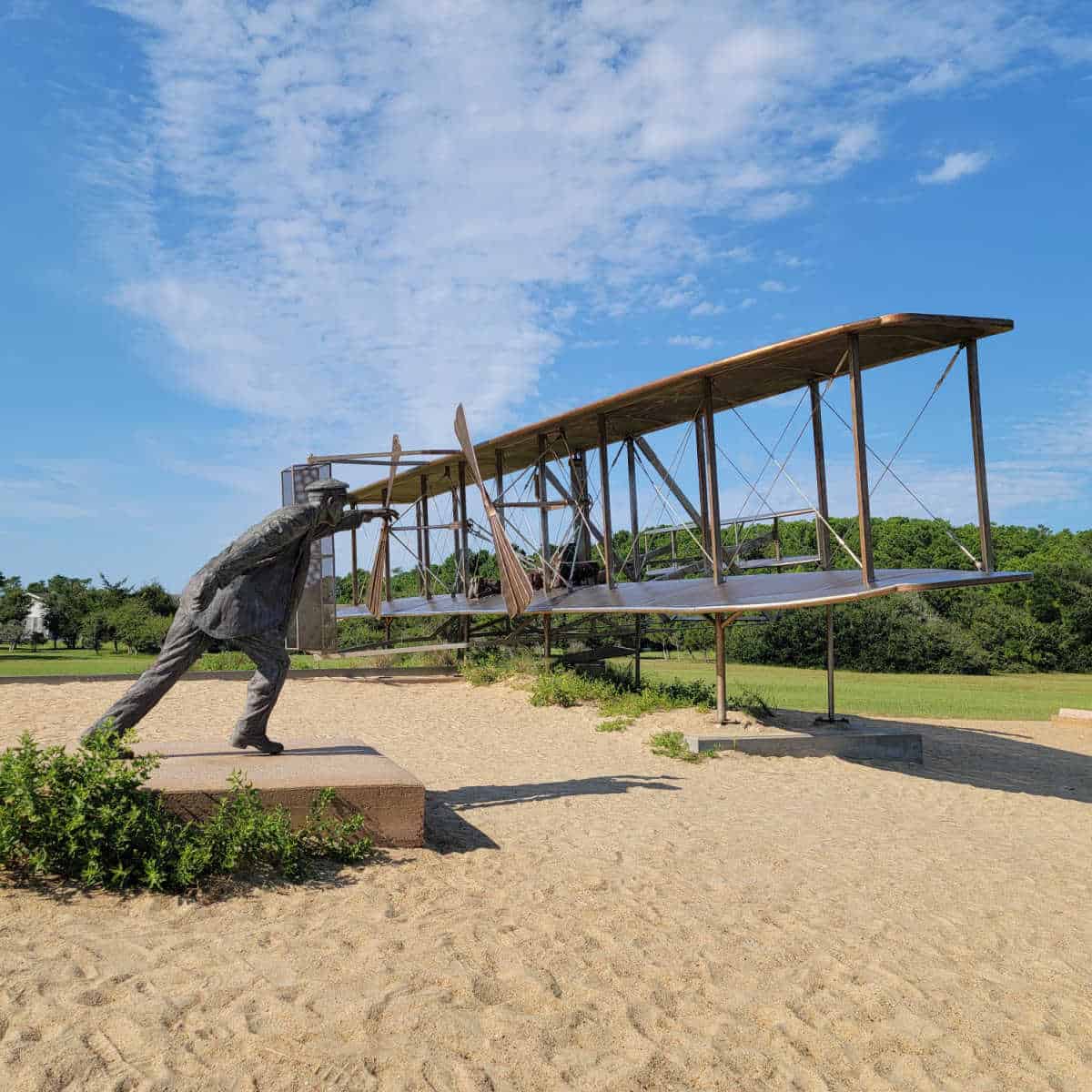 Sculpture of the Wright Brothers Plane at Wright Brothers National Memorial