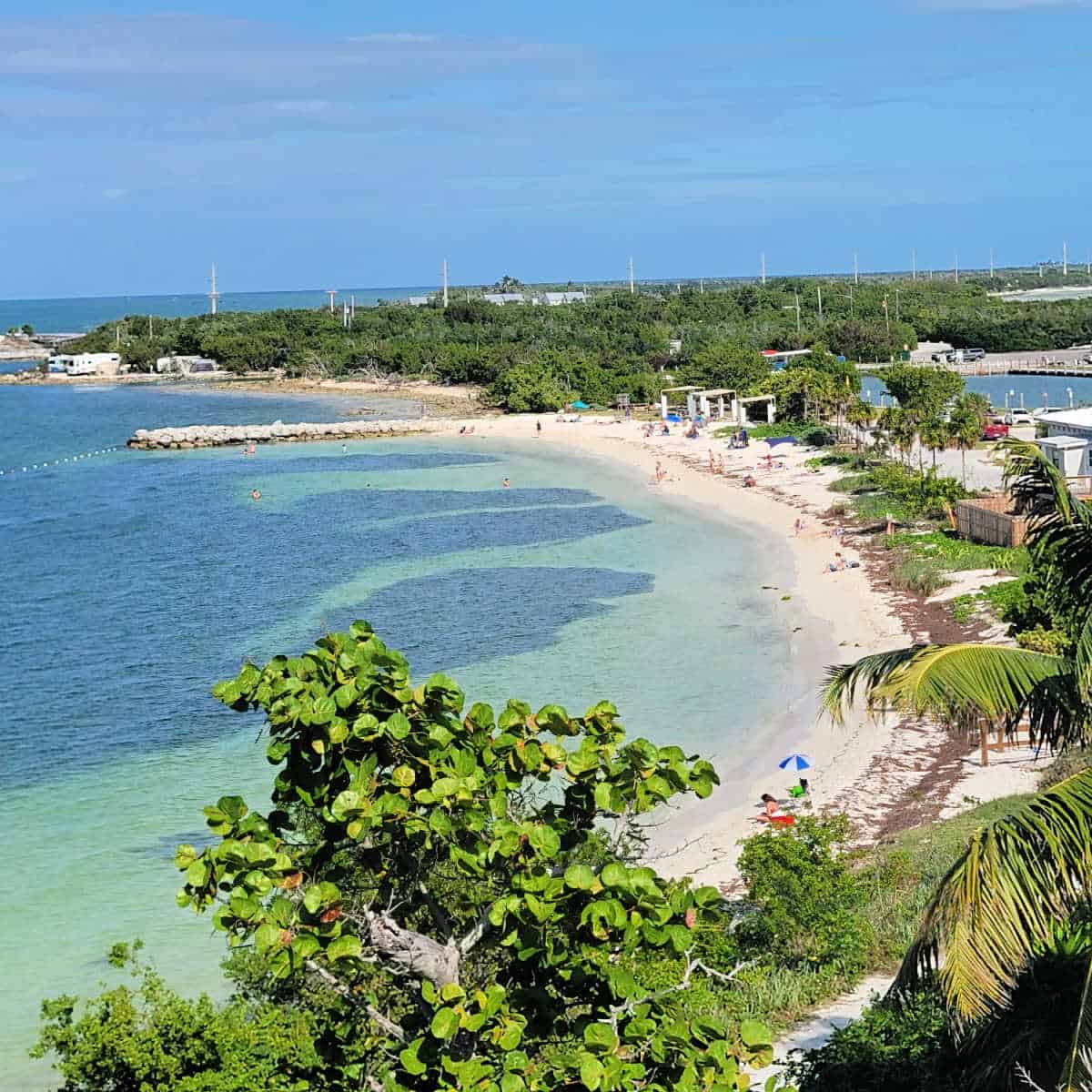 Looking out over the white sand beach and gorgeous waters of Bahia Honda State Park