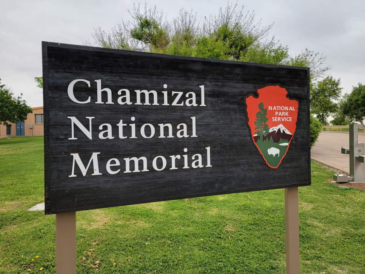 Chamizal National Memorial Entrance Sign with National Park Service Emblem