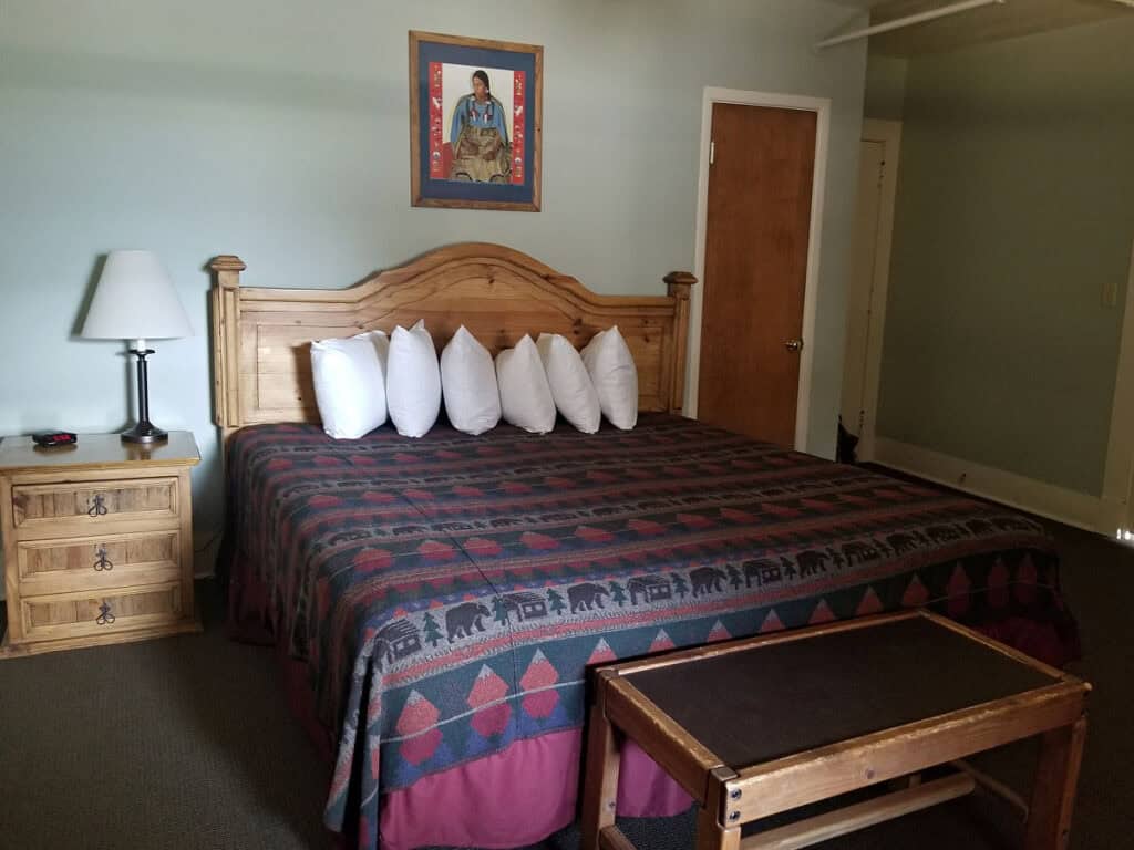 King Size Bed in Room 229 at Glacier Park Lodge