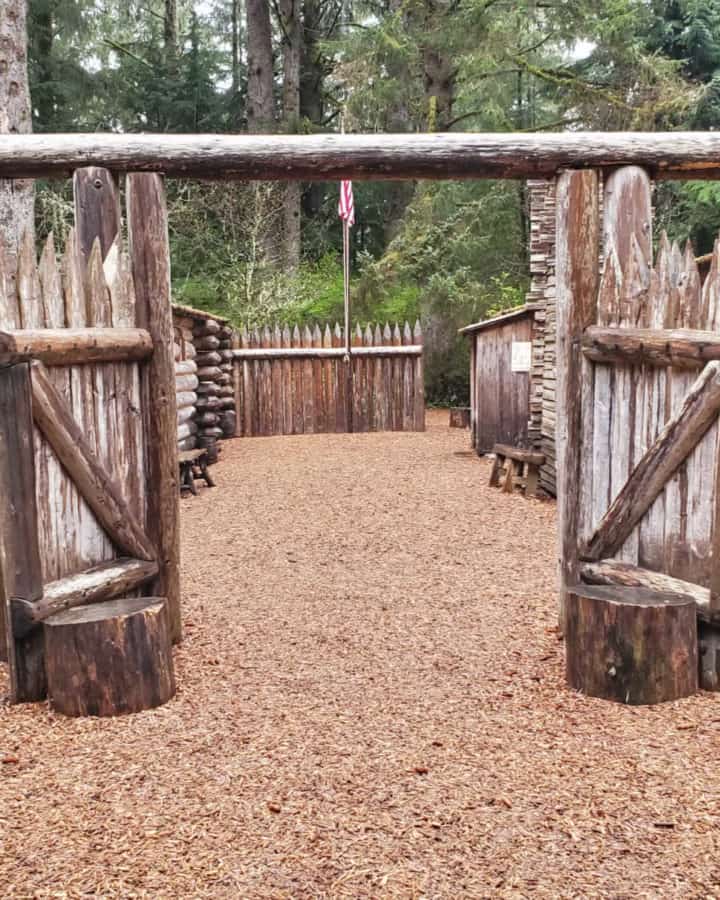 Wooden fort entrance at Lewis and Clark NHP