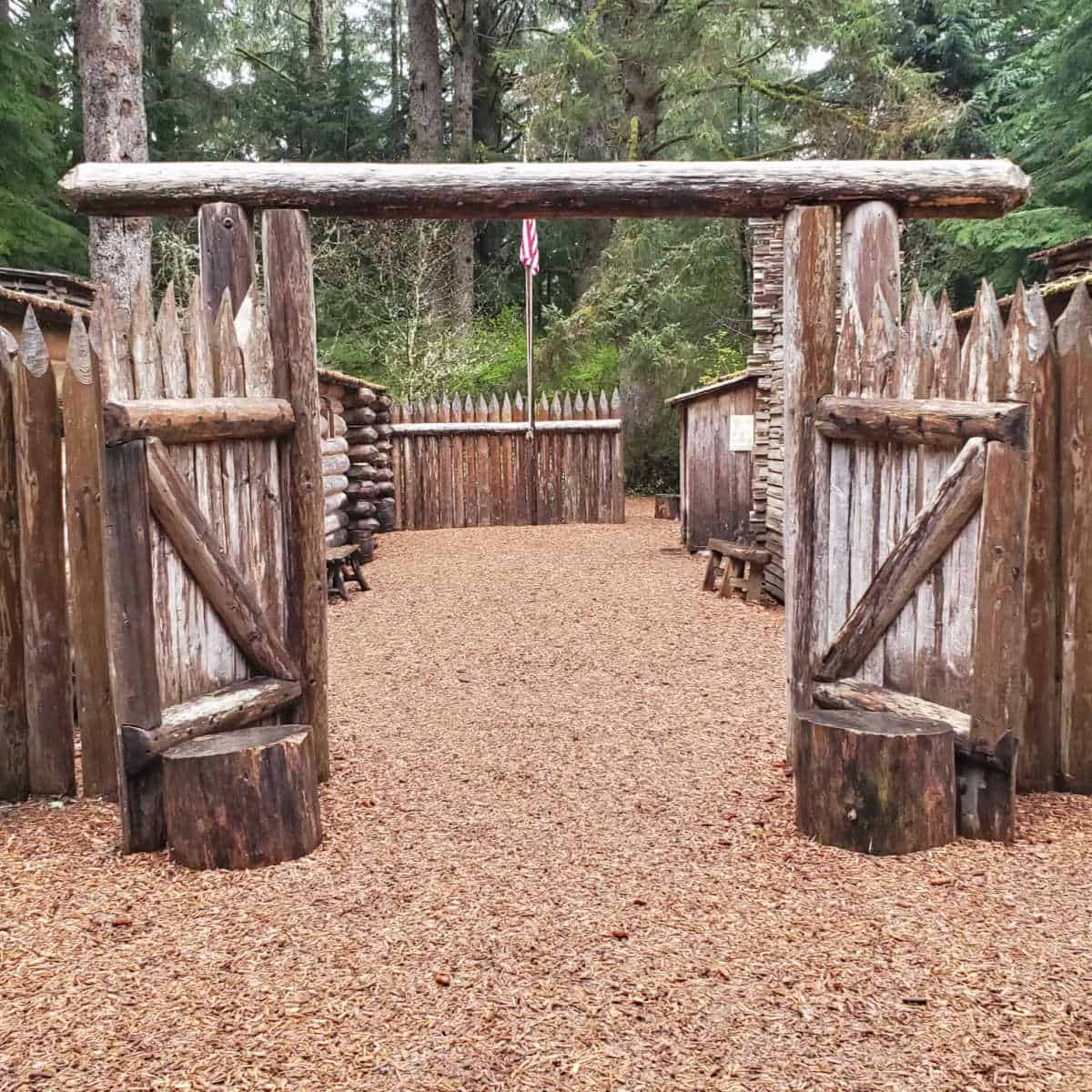 Wooden fort entrance at Lewis and Clark NHP