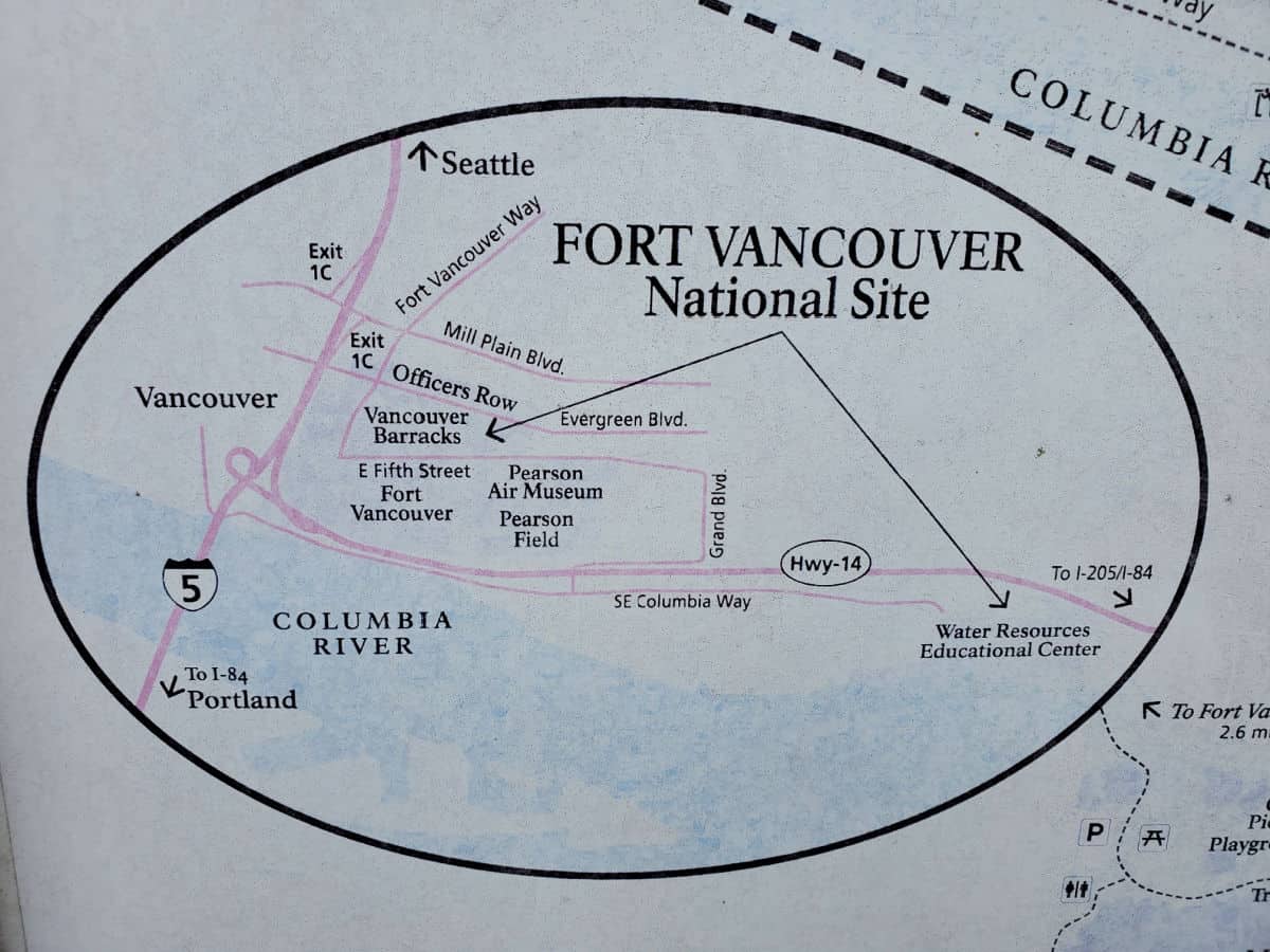Map of Fort Vancouver National Historic Site
