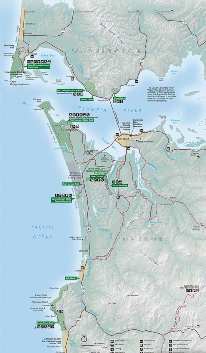 Map of Lewis and Clark National Historical Park, Oregon