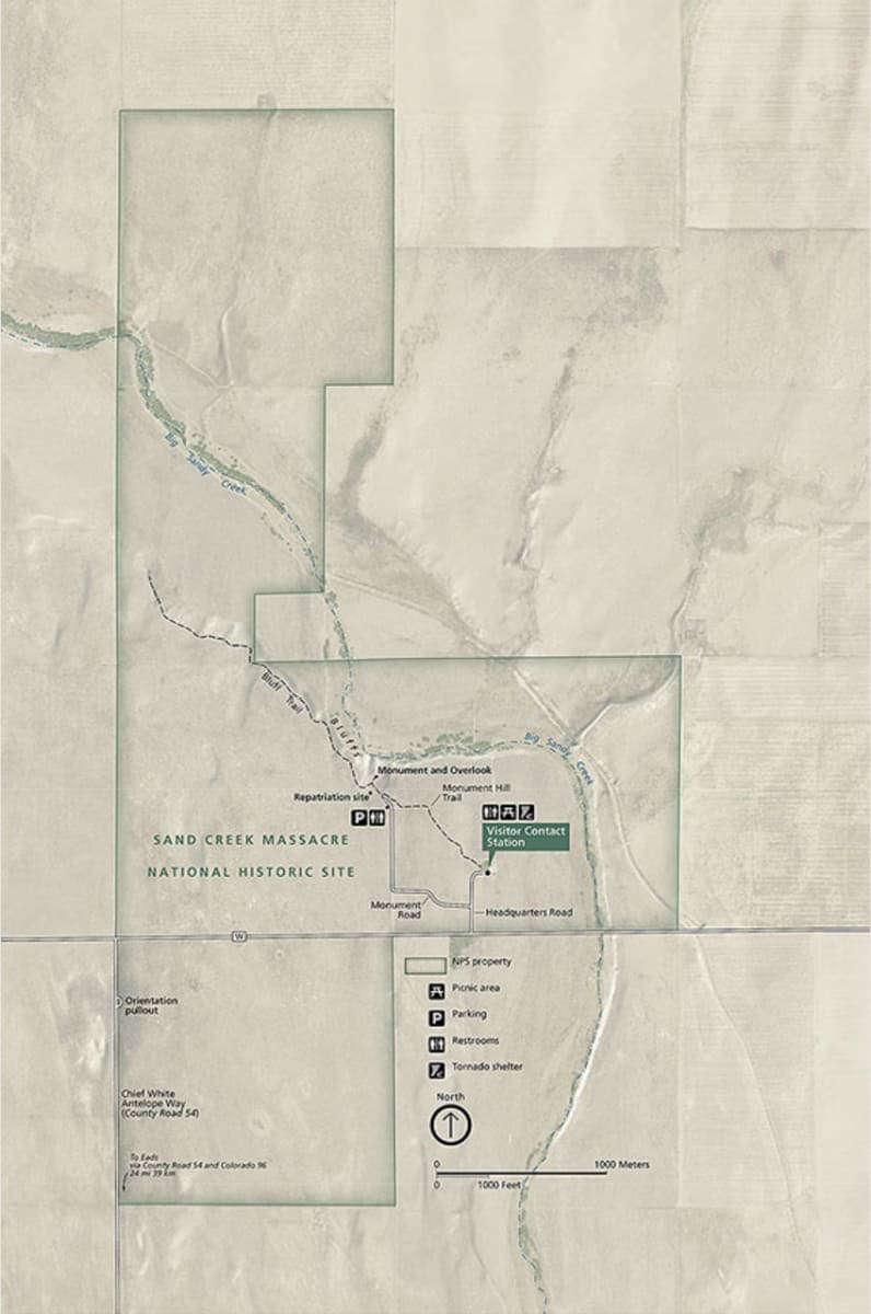Map of Sand Creek Massacre NHS