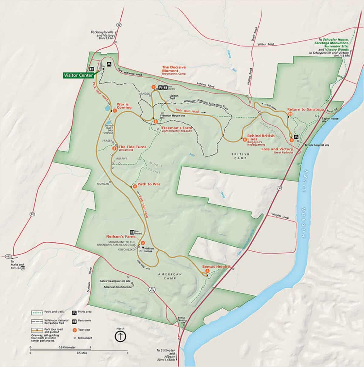 Map of Saratoga National Historical Park
