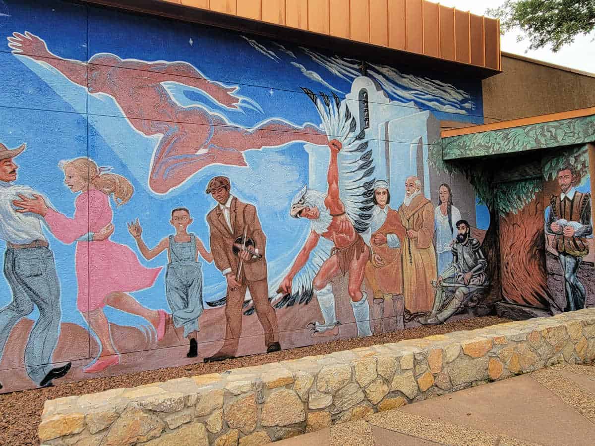painted mural with people dancing