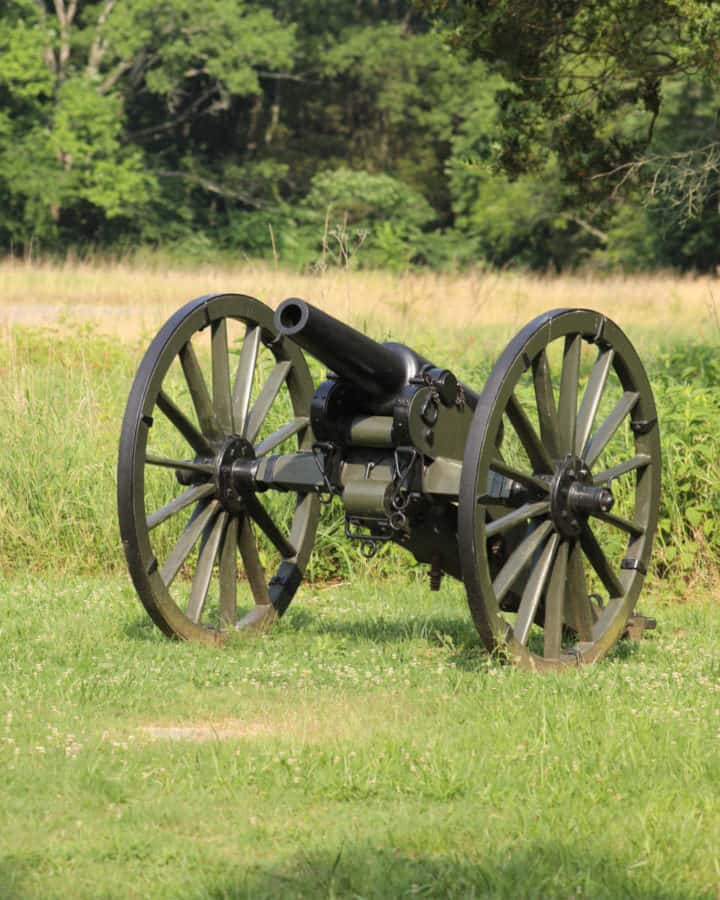 Historic Cannon in a grassy field