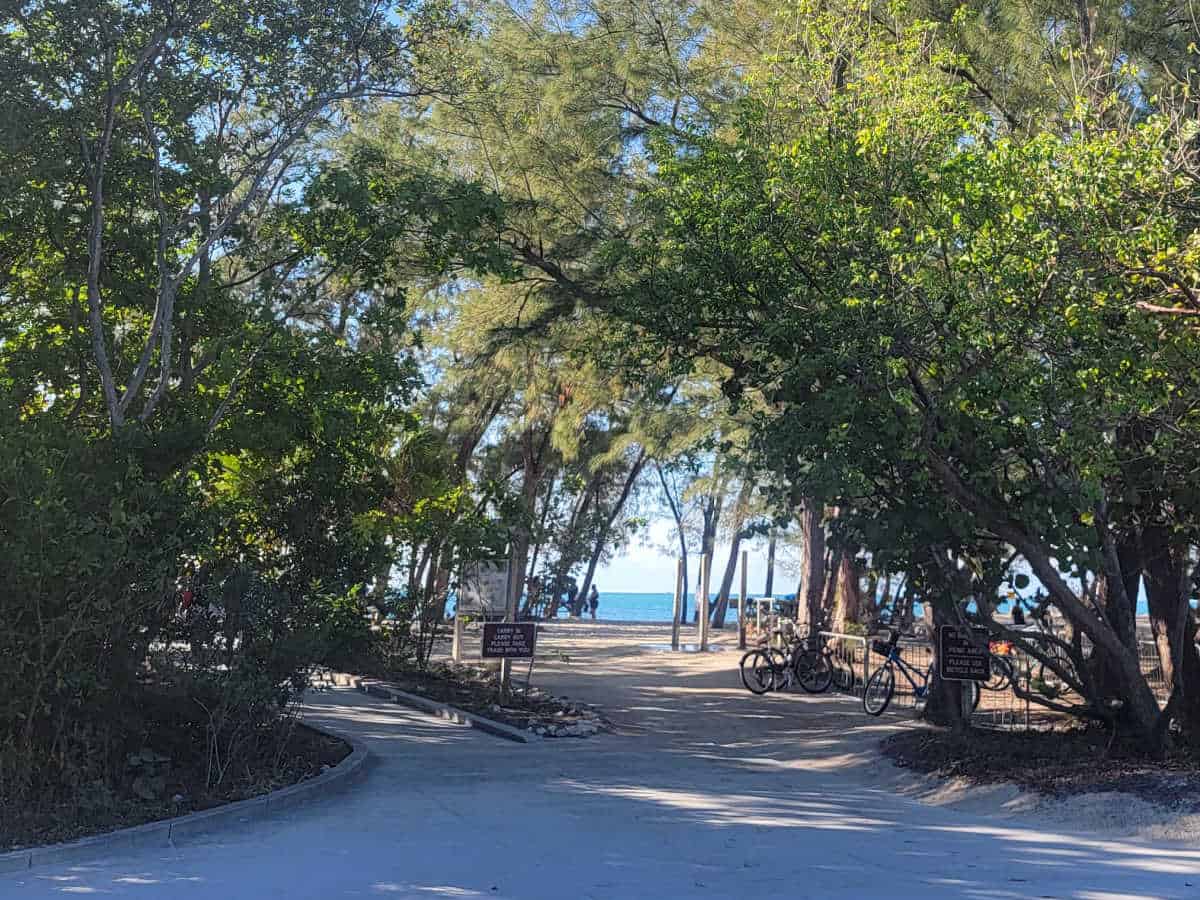 walking to beach at Fort Zachary Taylor State Park in Key West Florida