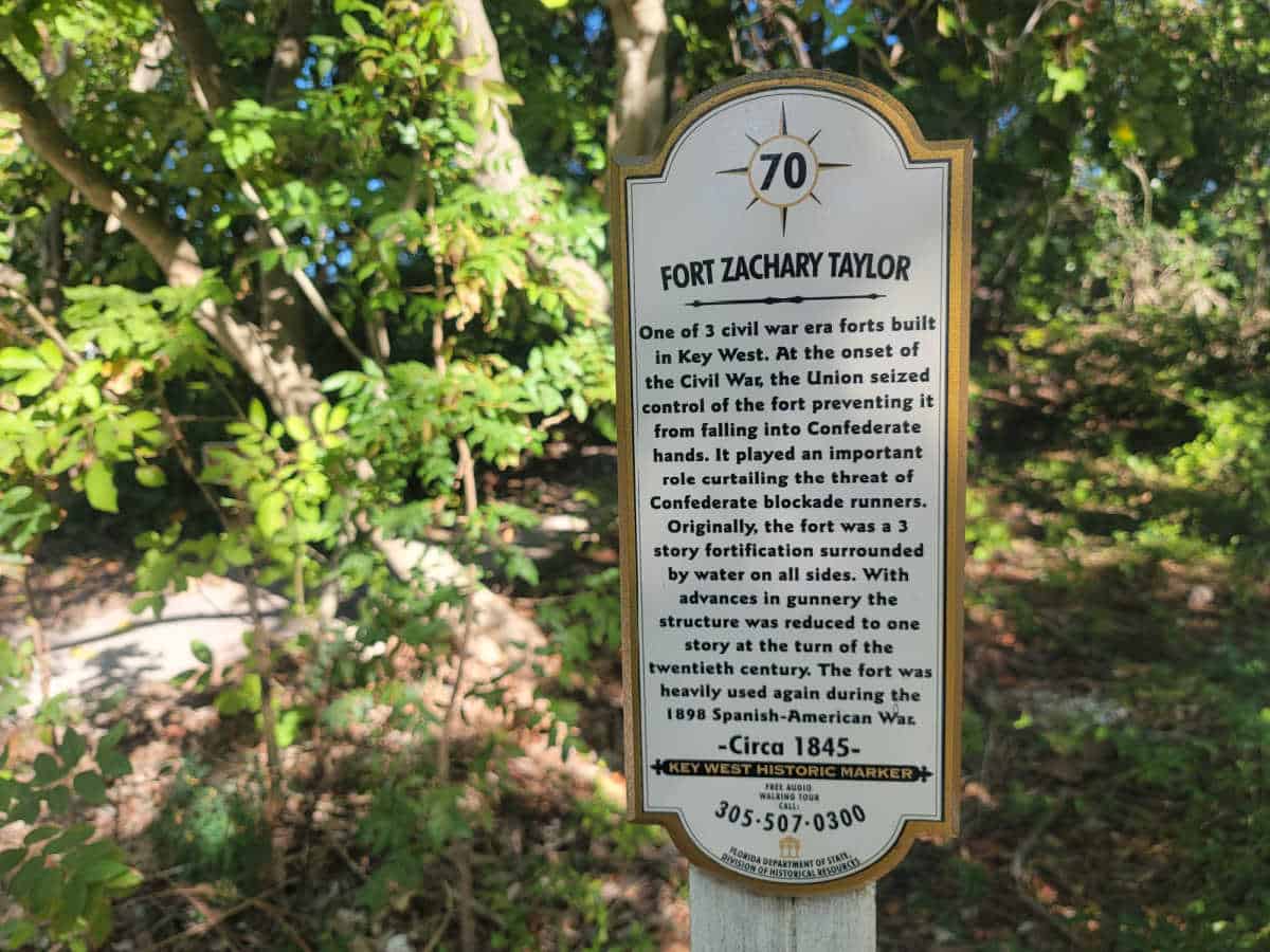 Fort Zachary Taylor State Park Interpretative Panel