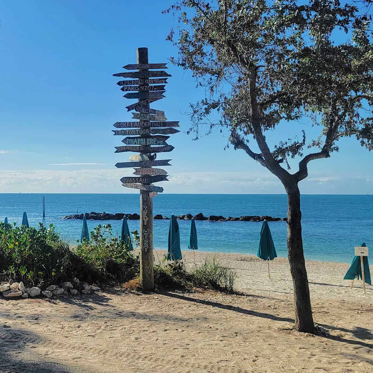 directional sign at Fort Zachary Taylor State Park Florida