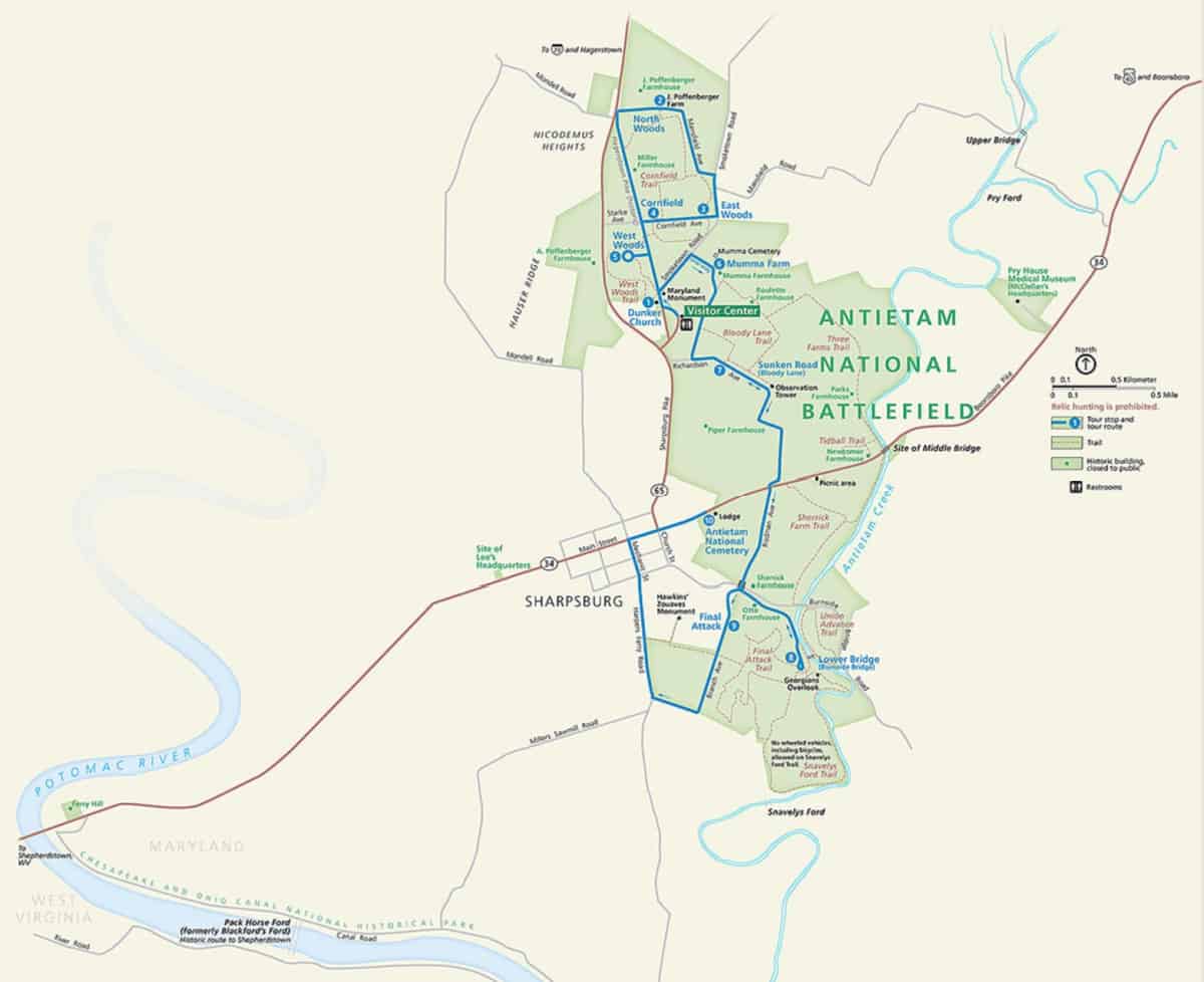 Map of Antietam National Battlefield