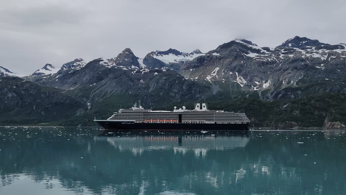 Holland America Cruise Ship sailing in Glacier Bay National Park
