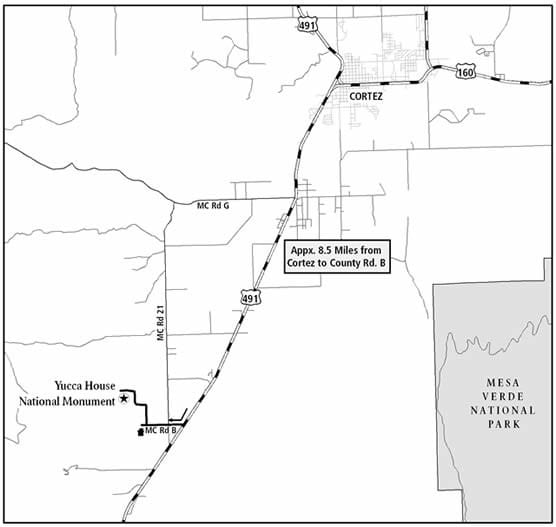 Road map to Yucca House National Monument