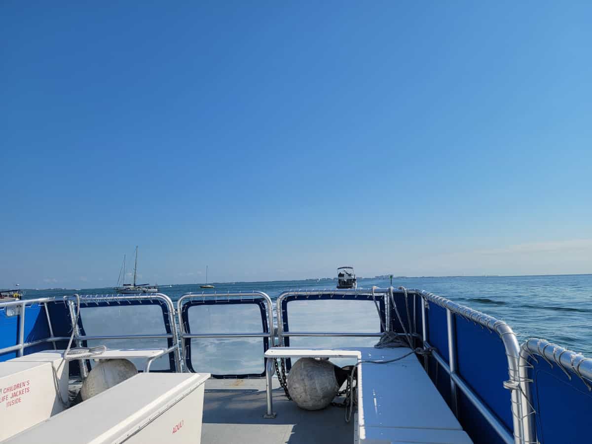 seating available on Stiltsville boat tours in Biscayne National Park Florida