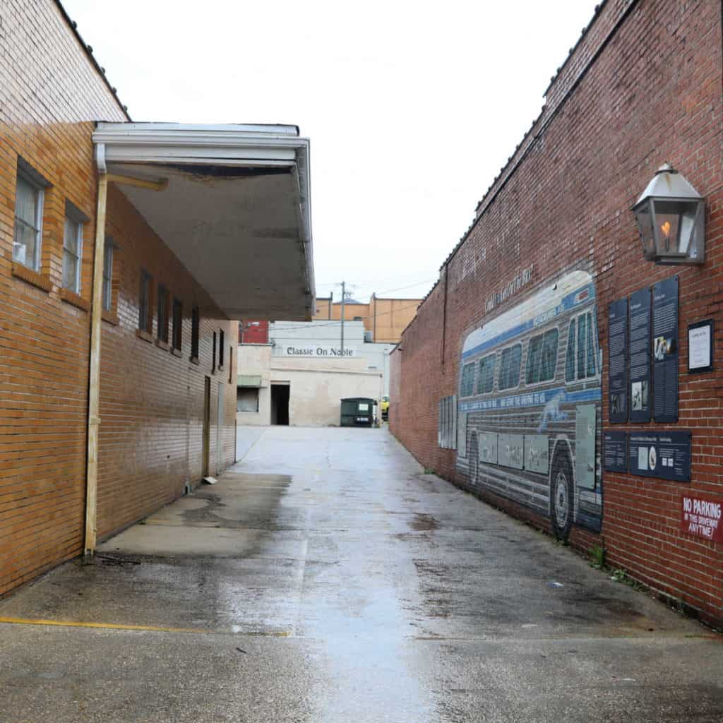 Greyhound Bus Mural (bus similar to the one that carried civil rights activists into Anniston in May 1961.