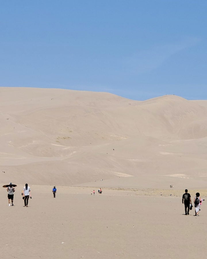 Hiking in the sand at Great Sand Dunes National Park