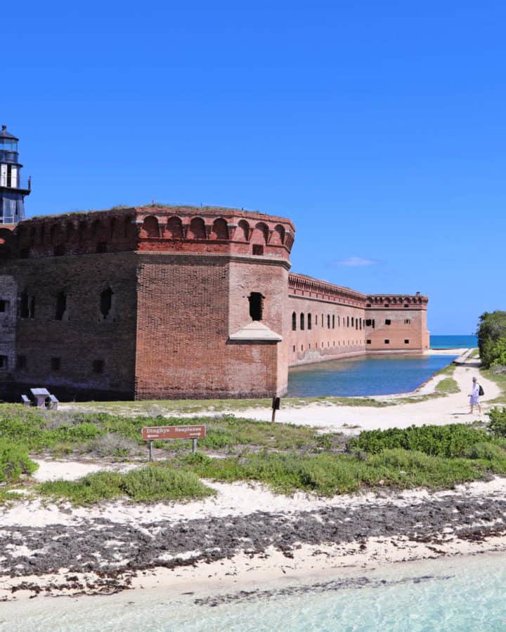 Historic Fort Jefferson and the Dry Tortugas Lighthouse at Dry Tortugas National Park in Florida