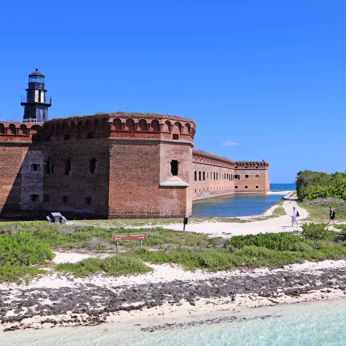 Historic Fort Jefferson and the Dry Tortugas Lighthouse at Dry Tortugas National Park in Florida