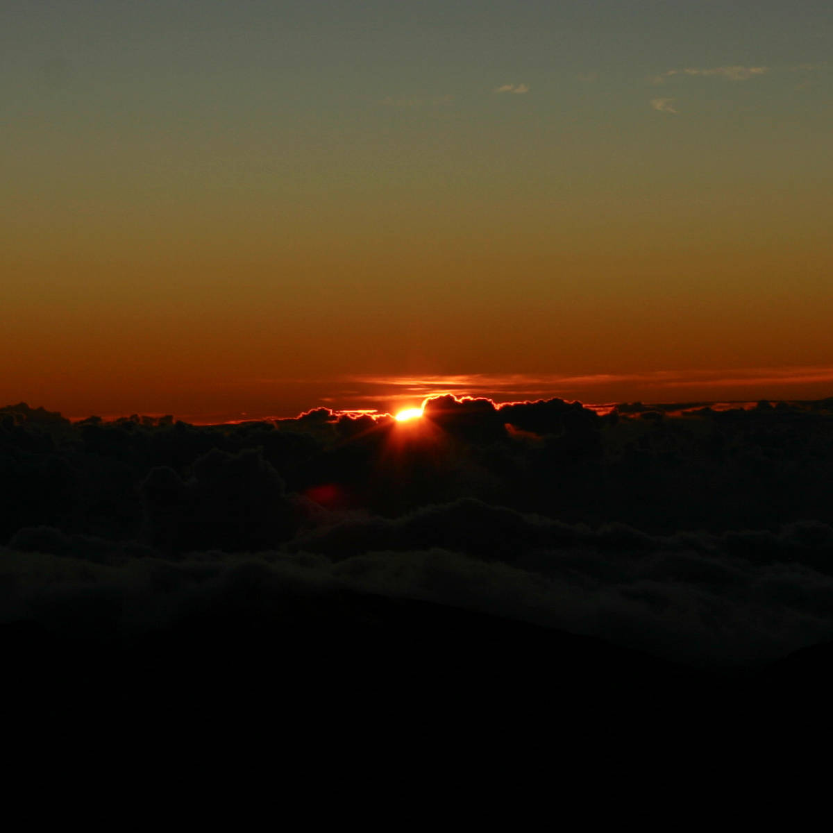 Sunrise at the smmit of Haleakala National Park on Maui Island Hawaii