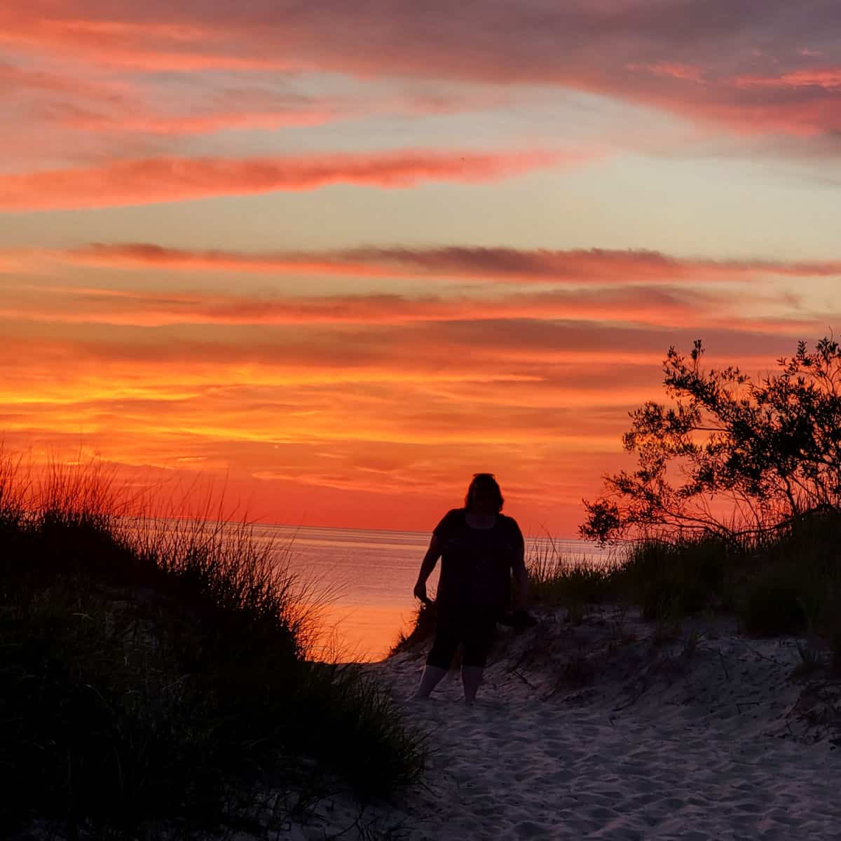 Breathtaking sunset at Indiana Dunes National Park