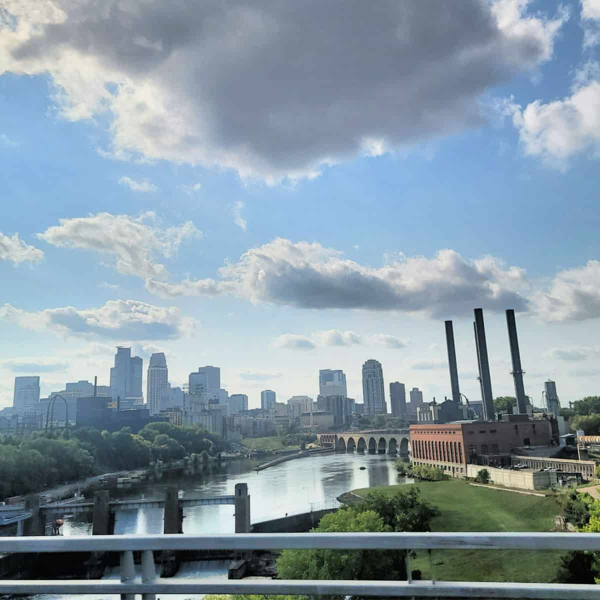 Downtown Minneapolis Minnesota along the Mississippi National River and Recreation Area