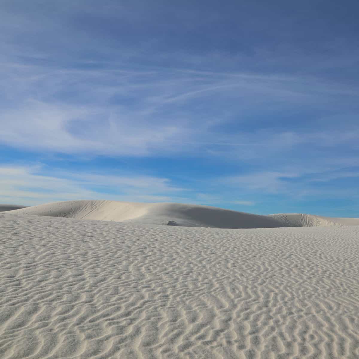 Rolling white hills in White Sands National Park New Mexico