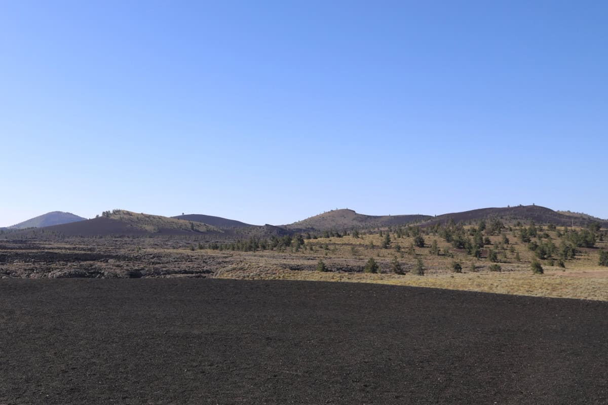 Volcanoes along a rift at Craters of the Moon National Monument and Preserve