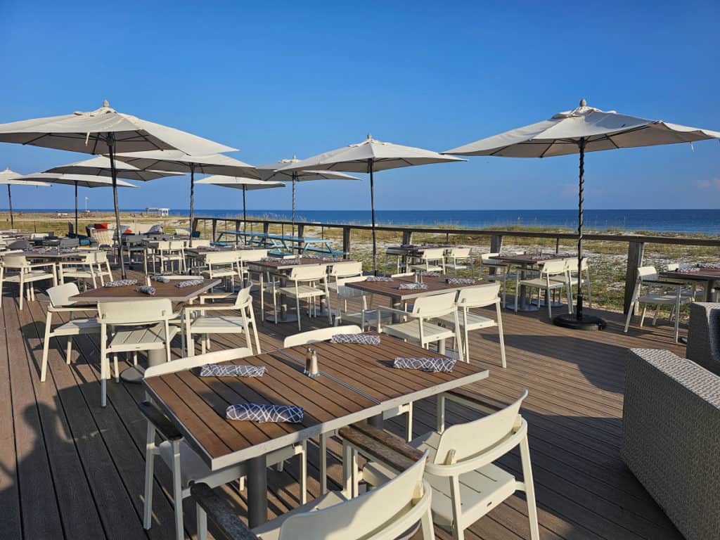 Outdoor Seating at Foodcraft with beautiful Gulf View