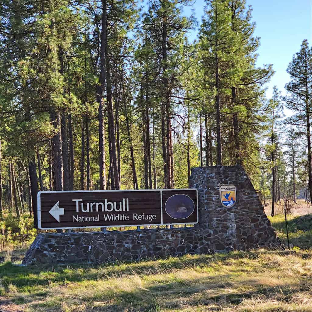 Turnbull National Wildlife Refuge entrance sign