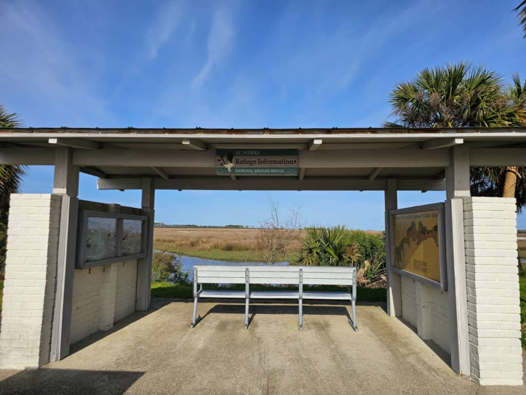 Viewing area st St Marks National Wildlife Refuge in Florida